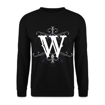 Letter W (W) - Unisex Sweatshirt - black - Front - Alina (178cm) & Michal (187cm)