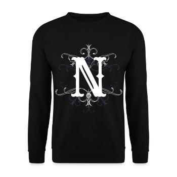 Buchstabe N Buchstabe-N - Unisex Pullover - Schwarz - Vorne - Alina (178cm) & Michal (187cm)
