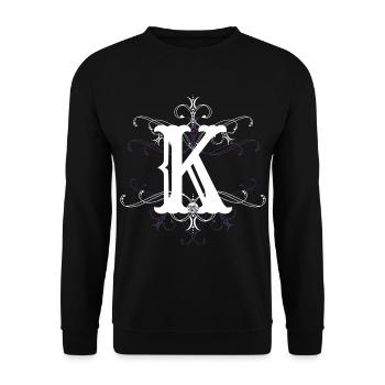 Letter K letter -K - Unisex Sweatshirt - black - Front - Alina (178cm) & Michal (187cm)