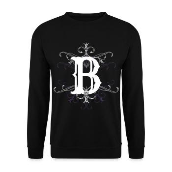 Buchstabe B Buchstabe-B - Unisex Pullover - Schwarz - Vorne - Alina (178cm) & Michal (187cm)