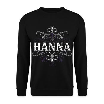 Hanna Name Vorname Personalisiert - Unisex Pullover - Schwarz - Vorne - Alina (178cm) & Michal (187cm)