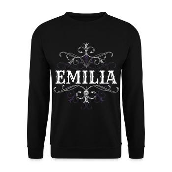 Emilia Surname First Name Personalized - Unisex Sweatshirt - black - Front - Alina (178cm) & Michal (187cm)