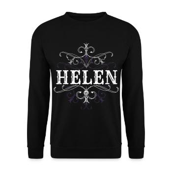 Helen Name Vorname Personalisiert - Unisex Pullover - Schwarz - Vorne - Alina (178cm) & Michal (187cm)