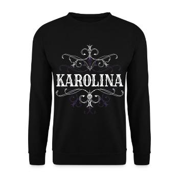Karolina Name Vorname Personalisiert - Unisex Pullover - Schwarz - Vorne - Alina (178cm) & Michal (187cm)