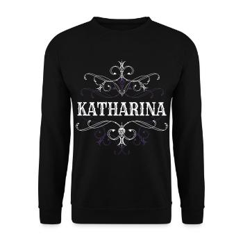 Katharina Name Vorname Personalisiert - Unisex Pullover - Schwarz - Vorne - Alina (178cm) & Michal (187cm)