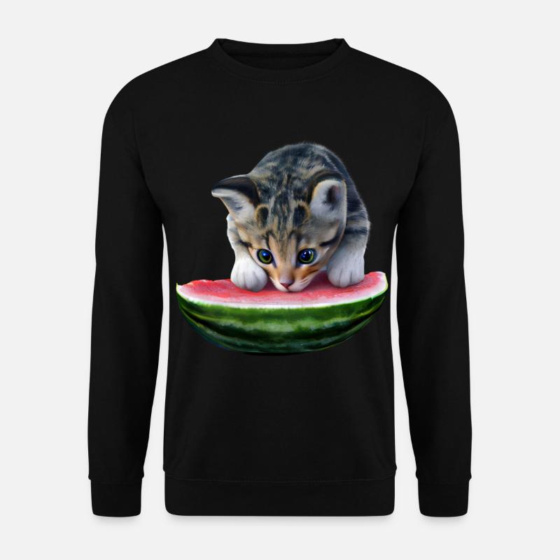Chat et pastèque - Sweat-shirt Unisexe - noir