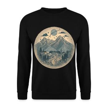 hiking outdoor hiker gift - Unisex Sweatshirt - black - Front - Alina (178cm) & Michal (187cm)