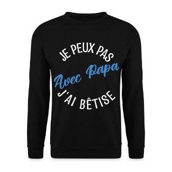Cadeau papa. cadeau père. cadeau papa de l'année. - Sweat-shirt Unisexe - noir - Devant - Alina (178cm) & Michal (187cm)