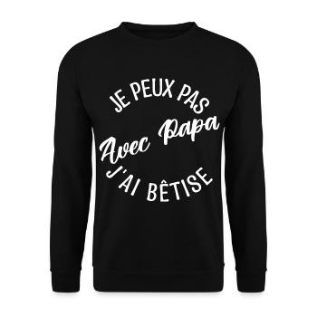 Cadeau papa. cadeau père. cadeau papa de l'année. - Sweat-shirt Unisexe - noir - Devant - Alina (178cm) & Michal (187cm)