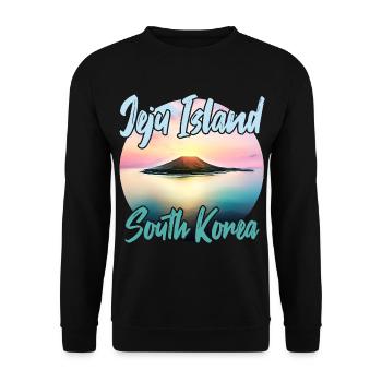 Jeju Island at sunset - Unisex Sweatshirt - black - Front - Alina (178cm) & Michal (187cm)