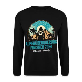 Alpenüberquerung 2024 München Venedig Pilgerweg - Unisex Pullover - Schwarz - Vorne - Alina (178cm) & Michal (187cm)