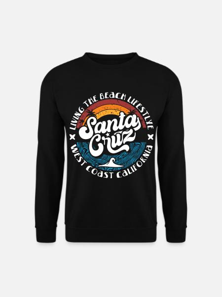 Santa Cruz California vintage retro Surfing Stadt - Unisex Pullover - Schwarz
