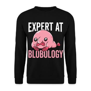 Blobfish-experte Bei Blobology Blobfishes Besitzer - Unisex Pullover - Schwarz - Vorne - Alina (178cm) & Michal (187cm)