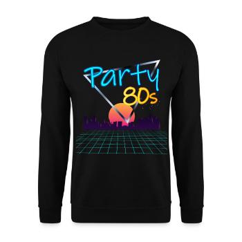 Party 80s retro years synth - Unisex Sweatshirt - black - Front - Alina (178cm) & Michal (187cm)