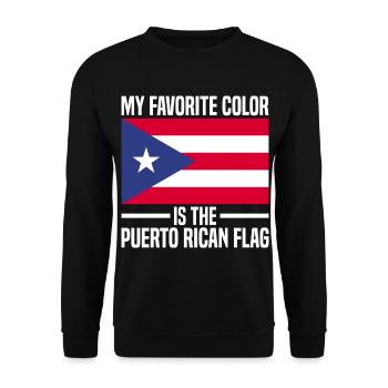 Puerto Rico Flagge | Puerto Ricaner Geschenkideen - Unisex Pullover - Schwarz - Vorne - Alina (178cm) & Michal (187cm)
