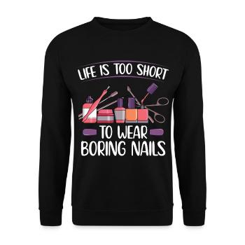 Nageltechniker - Unisex Pullover - Schwarz - Vorne - Alina (178cm) & Michal (187cm)