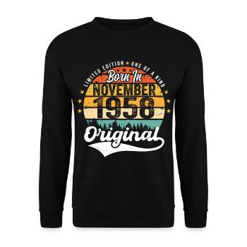 Legendary since November 1958 - 1958 - Unisex Sweatshirt - black - Front - Alina (178cm) & Michal (187cm)
