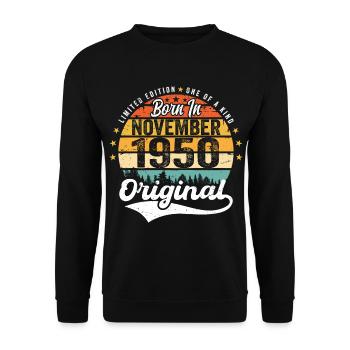 Légendaire depuis novembre 1950 - 1950 - Sweat-shirt Unisexe - noir - Devant - Alina (178cm) & Michal (187cm)