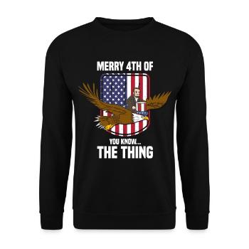 USA Flagge | Patriot Patriotismus Amerika Geschenk - Unisex Pullover - Schwarz - Vorne - Alina (178cm) & Michal (187cm)