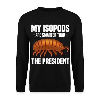 Asseln | Insekten Isopoden Tiere Assel Geschenke - Unisex Pullover - Schwarz - Vorne - Alina (178cm) & Michal (187cm)