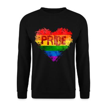 Arc-en-ciel Coeur Fierté LGBTQ Coloré Amour Gay - Sweat-shirt Unisexe - noir - Devant - Alina (178cm) & Michal (187cm)