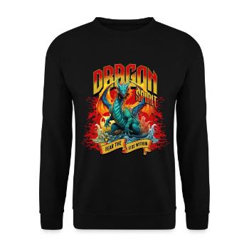 Dragon, Fantasy, Magic, Mysticism, Creature, Fable, Animal - Unisex Sweatshirt - black - Front - Alina (178cm) & Michal (187cm)