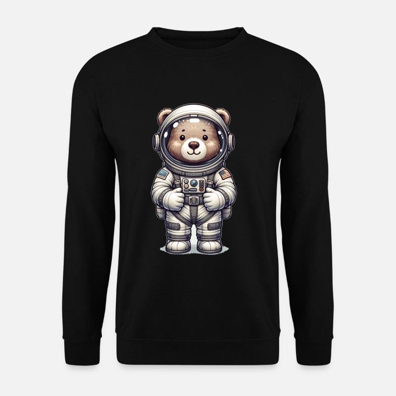Cute Bear Astronaut - Unisex Pullover - Schwarz