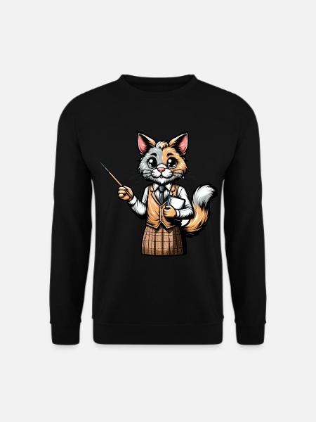 Cute Cat Teacher - Unisex Sweatshirt - black
