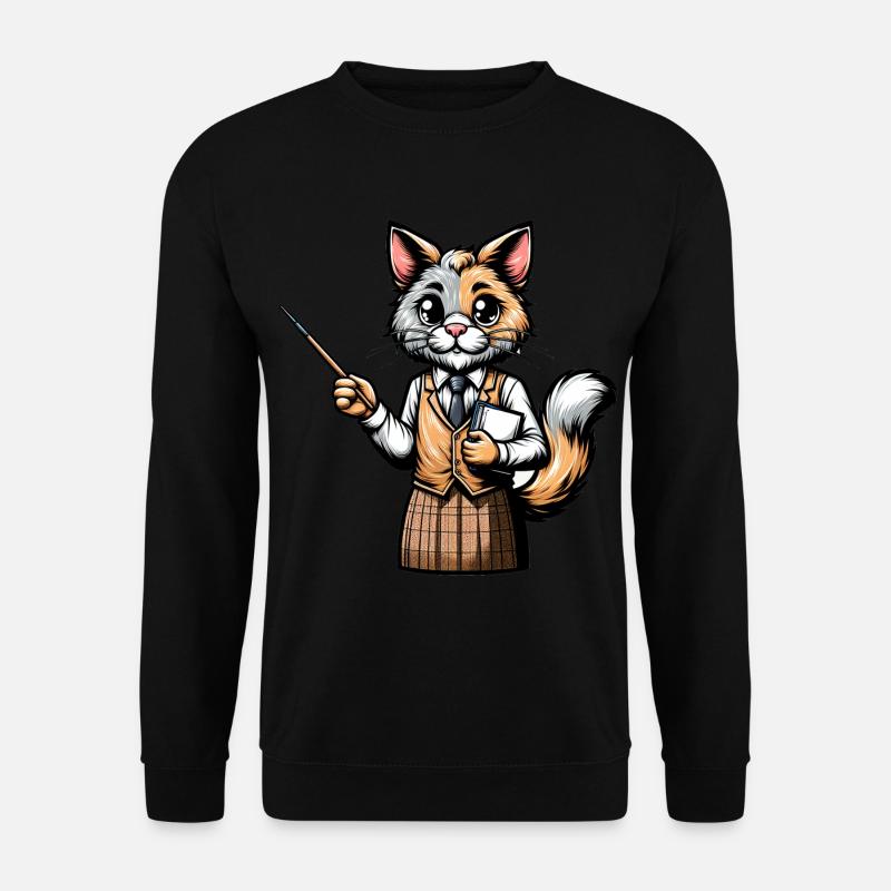 Professeur de chat mignon - Sweat-shirt Unisexe - noir