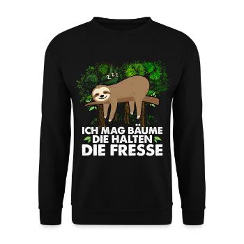 I like trees that keep their mouths shut - Unisex Sweatshirt - black - Front - Alina (178cm) & Michal (187cm)