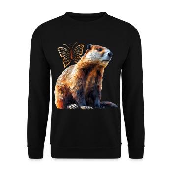 Castor - Sweat-shirt Unisexe - noir - Devant - Alina (178cm) & Michal (187cm)