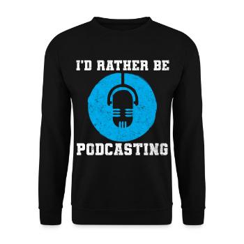 Lustiges Podcasting Podcast-Host - Unisex Pullover - Schwarz - Vorne - Alina (178cm) & Michal (187cm)