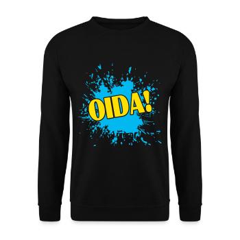 Oida, Spruch für Bayern, Bavaria - Unisex Pullover - Schwarz - Vorne - Alina (178cm) & Michal (187cm)