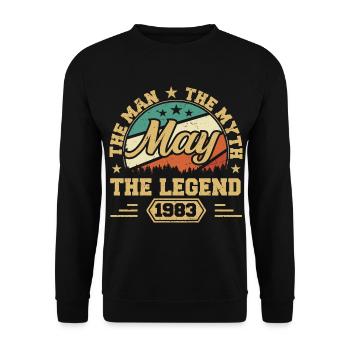 Mai 1983 - Cadeau d’anniversaire né en Mai 1983 - Sweat-shirt Unisexe - noir - Devant - Alina (178cm) & Michal (187cm)