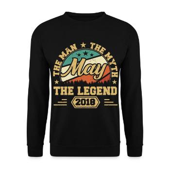 May 2018 - Birthday gift born in May 2018 - Unisex Sweatshirt - black - Front - Alina (178cm) & Michal (187cm)