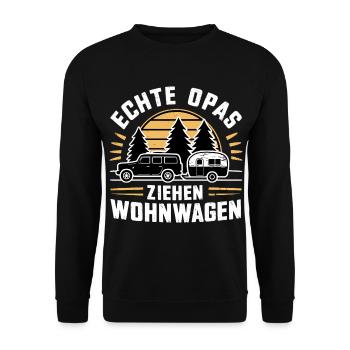 Camping Opa - Unisex Pullover - Schwarz - Vorne - Alina (178cm) & Michal (187cm)