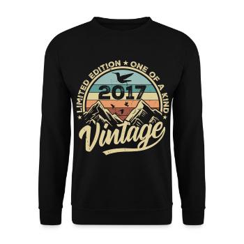 Original Jahrgang 2017 Geburtstagsgeschenk 2017 - Unisex Pullover - Schwarz - Vorne - Alina (178cm) & Michal (187cm)
