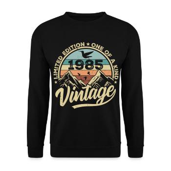 Original Vintage 1985 Cadeau d’anniversaire 1985 - Sweat-shirt Unisexe - noir - Devant - Alina (178cm) & Michal (187cm)