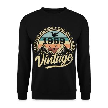 Original Vintage 1969 Cadeau d’anniversaire 1969 - Sweat-shirt Unisexe - noir - Devant - Alina (178cm) & Michal (187cm)