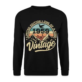 Original Jahrgang 1959 Geburtstagsgeschenk 1959 - Unisex Pullover - Schwarz - Vorne - Alina (178cm) & Michal (187cm)