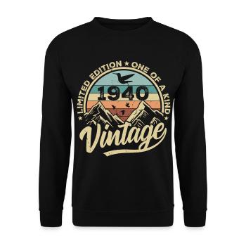 Original Jahrgang 1940 Geburtstagsgeschenk 1940 - Unisex Pullover - Schwarz - Vorne - Alina (178cm) & Michal (187cm)