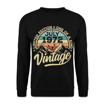 Born in July 1972 Born in July 1972 Born in July 1972 - Unisex Sweatshirt - black - Front - Alina (178cm) & Michal (187cm)