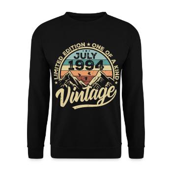 Born in July 1994 Born in July 1994 Born in July 1994 - Unisex Sweatshirt - black - Front - Alina (178cm) & Michal (187cm)