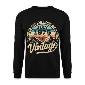 Born in July 1976 Born in July 1976 Born in July 1976 - Unisex Sweatshirt - black - Front - Alina (178cm) & Michal (187cm)