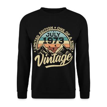 Born in July 1973 Born in July 1973 Born in July 1973 - Unisex Sweatshirt - black - Front - Alina (178cm) & Michal (187cm)