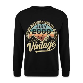 Geboren Im Juli 2000 Jahrgang Geburtstag Juli 2000 - Unisex Pullover - Schwarz - Vorne - Alina (178cm) & Michal (187cm)