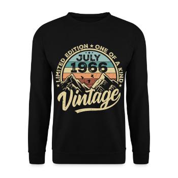 Born in July 1966 Born Birthday July 1966 - Unisex Sweatshirt - black - Front - Alina (178cm) & Michal (187cm)