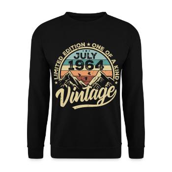 Born in July 1964 Born in July 1964 Born in July 1964 - Unisex Sweatshirt - black - Front - Alina (178cm) & Michal (187cm)