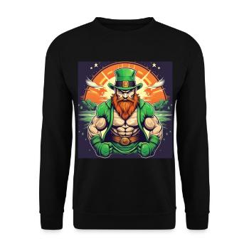 St. Patrick’s Day Trèfle Bodybuilding - Sweat-shirt Unisexe - noir - Devant - Alina (178cm) & Michal (187cm)