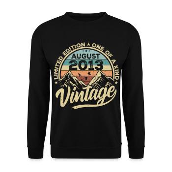 Anniversaire Août 2013 Cadeau d’anniversaire Août - Sweat-shirt Unisexe - noir - Devant - Alina (178cm) & Michal (187cm)